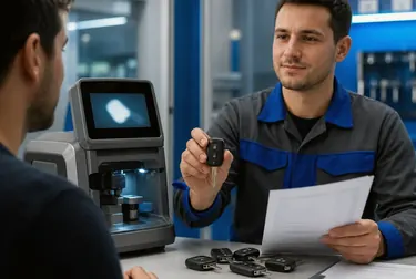 Chaveiro confeccionando uma chave codificada em Itapetininga.